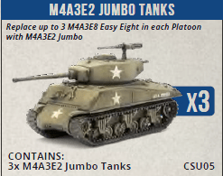 Clash of Steel: American - M4A3E2 Jumbo Tank Platoon (x3 Plastic)