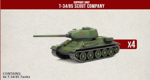 Clash of Steel: Soviet - T-34/85 Scout Company (x4 Plastic)