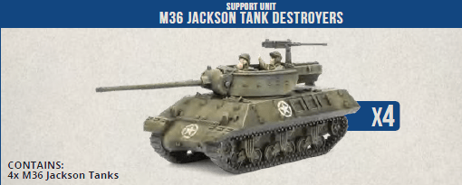 Clash of Steel: American - M36 Jackson Tank Destroyers (x4 Plastic)
