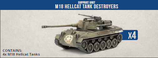 Clash of Steel: American - M18 Hellcat  Tank Destroyers (x4 Plastic)