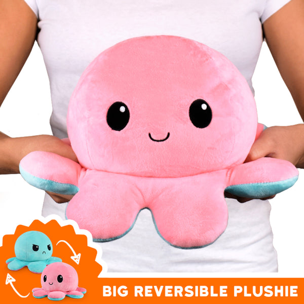 BIG Reversible Octopus Plushie: Pink and Aqua