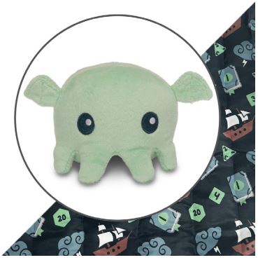 Plushie Tote Bag: Dark Green Tabletop Gaming Tote Bag + Mint Cthulhu Plushie