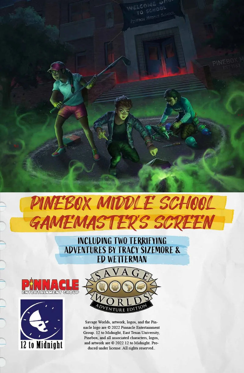 Pinebox Middle School RPG: GM Screen + Adventure