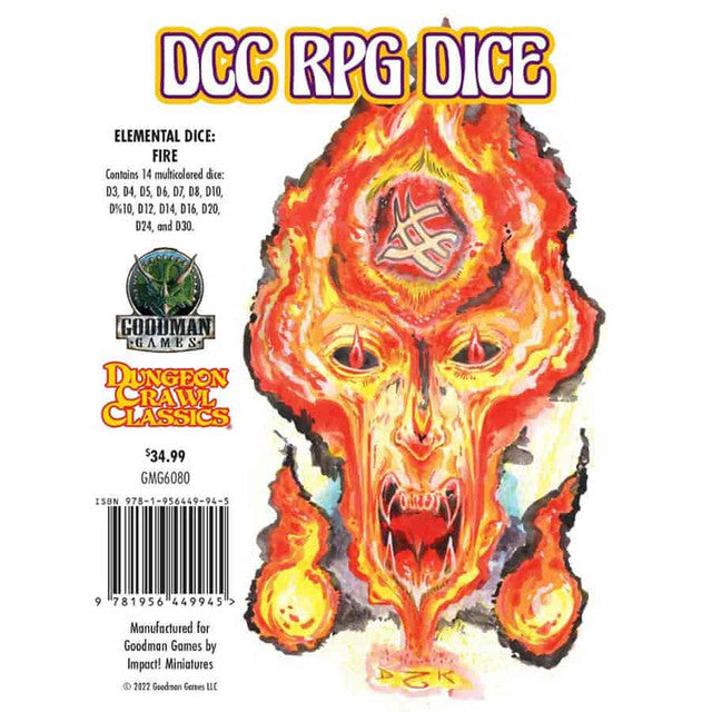 DCC Dice: Elemental Dice Set - Fire (14 dice set)