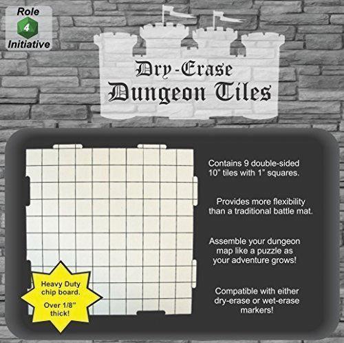 Dry Erase Dungeon Tiles - Pack of Nine 10' Interlocking Tiles