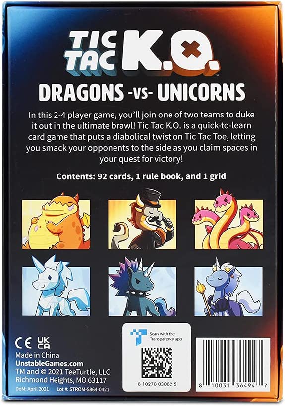 Tic Tac K.O. - Dragons vs Unicorns by TeeTurtle | Watchtower