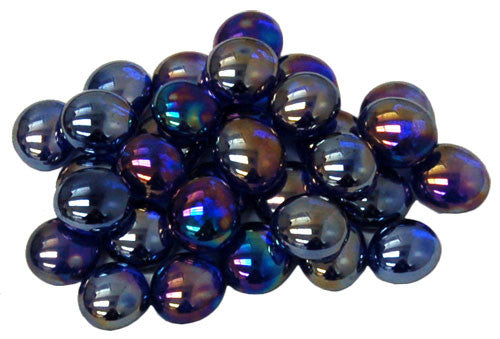 Crystal Dark Blue Iridized Glass Stones in 5.5' Tube (40)