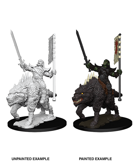 Pathfinder Deep Cuts Unpainted Miniatures: W07 Orc on Dire Wolf from WizKids image 2