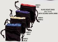 Dice Bag: Black Velvet Gold Satin Lined (Small)