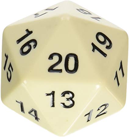 Opaque: 55mm D20 Countdown Ivory/Black