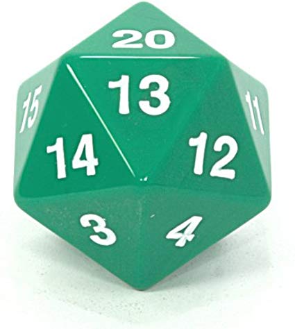 Opaque: 55mm D20 Countdown Green/White