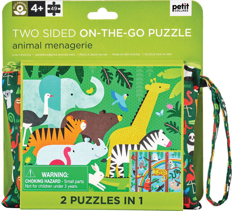 Animal Menagerie Two-sided On-the-Go Puzzle