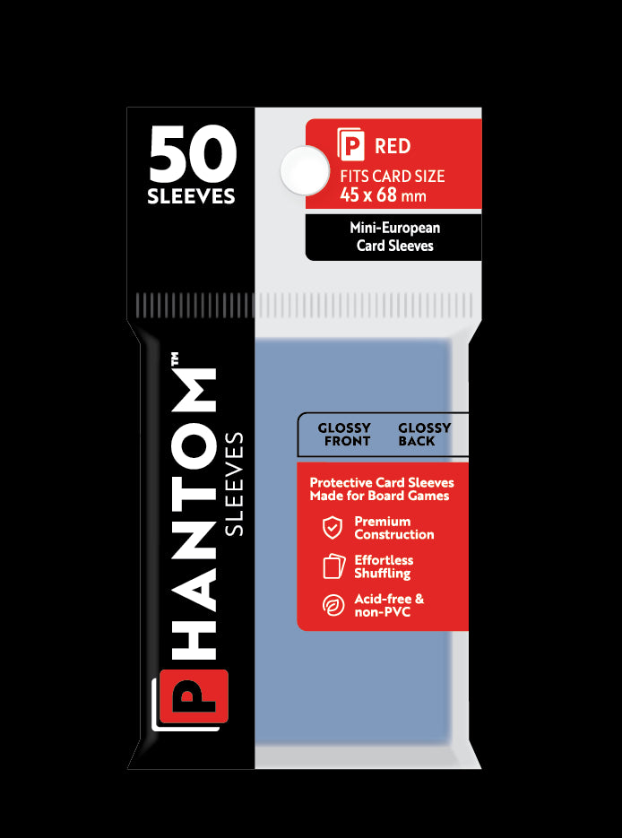 Phantom Sleeves: "Red Size" (45mm x 68mm) - Gloss/Gloss (50)