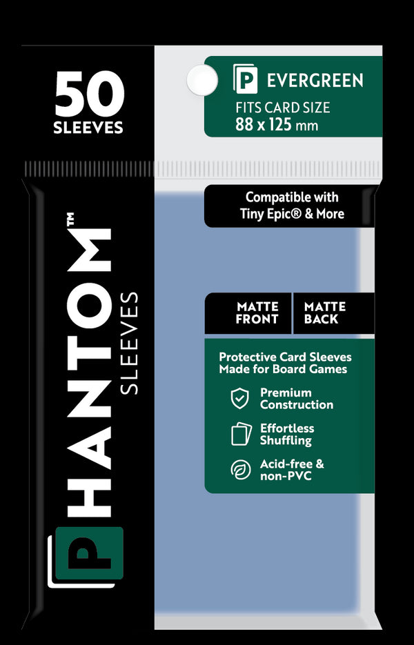 Phantom Sleeves: "Evergreen Size" (88mm x 125mm) - Matte/Matte (50)