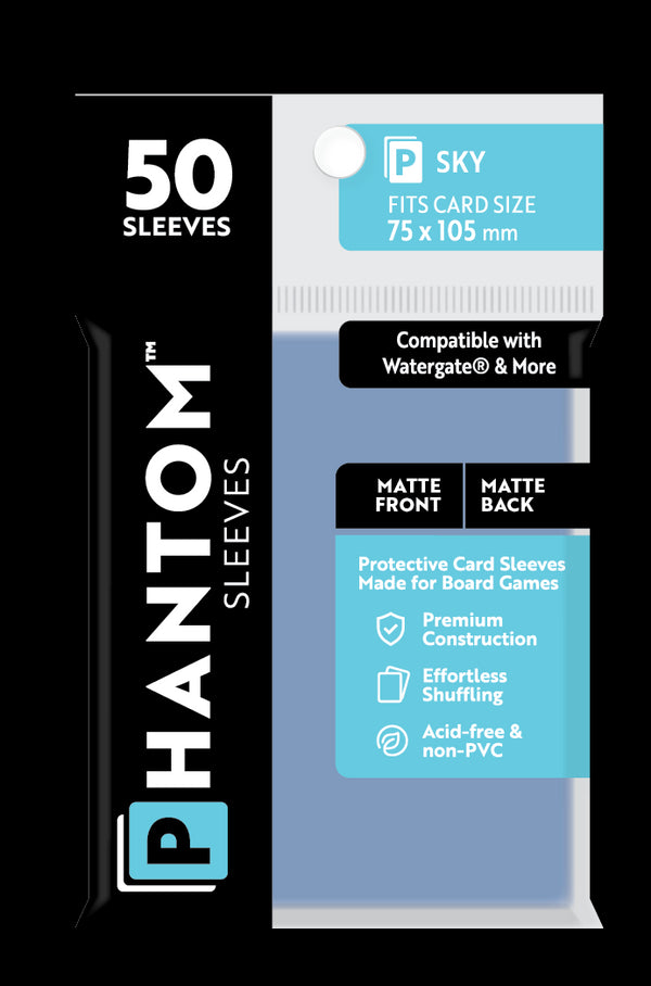 Phantom Sleeves: "Sky Size" (75mm x 105mm) - Matte/Matte (50)