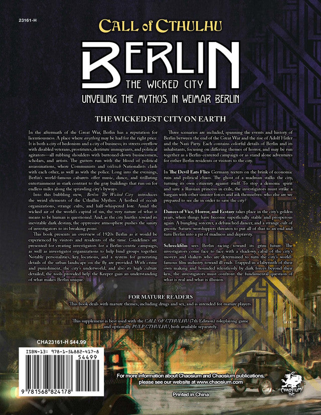 Call of Cthulhu: Berlin - The Wicked City by Chaosium | Watchtower.shop