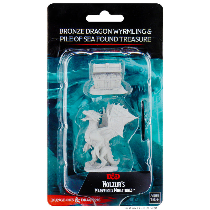 Dungeons & Dragons Nolzur's Marvelous Unpainted Miniatures: W13 Bronze Dragon Wyrmling & Pile of Sea found Treasure from WizKids image 7