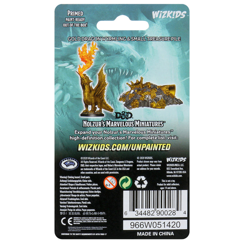 Dungeons & Dragons Nolzur's Marvelous Unpainted Miniatures: W11 Gold Dragon Wyrmling & Small Treasure Pile from WizKids image 10