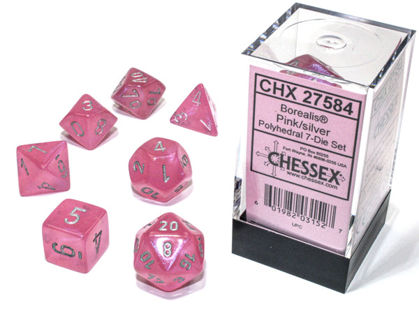 Borealis: Polyhedral Pink/silver Luminary 7-Die Set from Chessex image 1