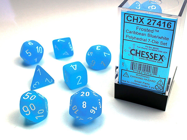 Frosted: Poly Caribbean Blue/White (7) from Chessex image 1