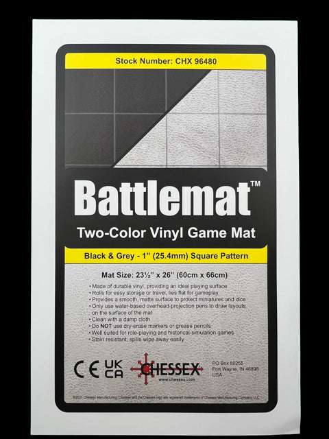 Battlemat: 1in Reversible Black-Grey Squares (23.5in x 26in Playing Surface) from Chessex image 2