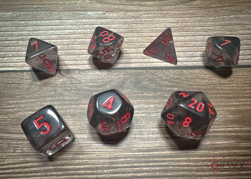 Translucent: Poly Smoke/Red (7) Revised from Chessex image 1