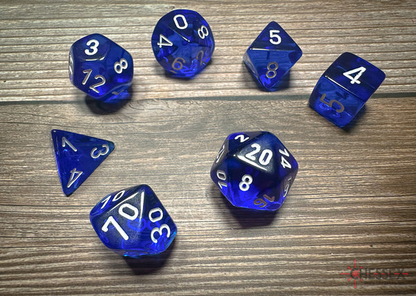 Translucent: Poly Blue/White (7) Revised from Chessex image 1