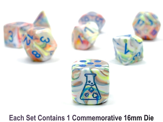 Lab Dice 5 Festive: Poly Kaleidoscope/blue (7) from Chessex image 2