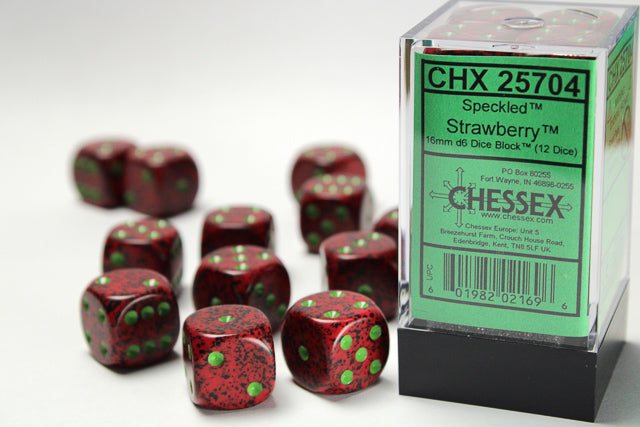 Speckled: 16mm D6 Strawberry (12) from Chessex image 1