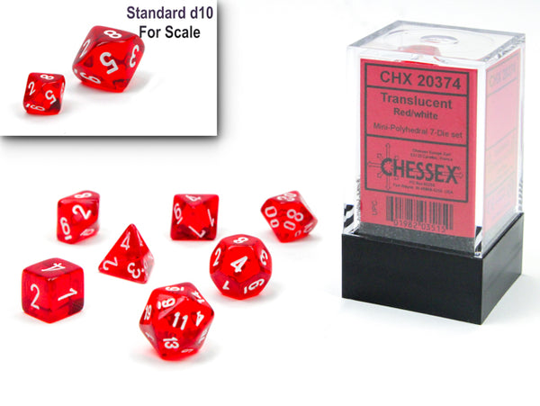 Translucent: Mini-Polyhedral Red/white 7-Die Set from Chessex image 1