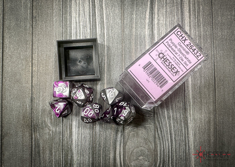 Gemini 2: Poly Purple Steel/White (7) from Chessex image 3