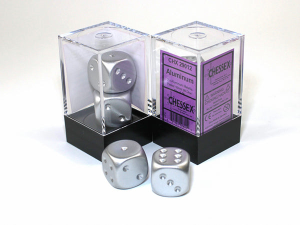 Aluminum Metallic 16mm D6 Dice Pair from Chessex image 1