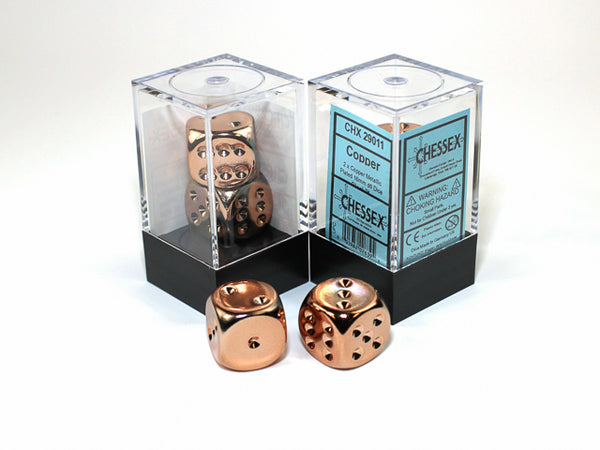 Copper Metallic 16mm D6 Dice Pair from Chessex image 1