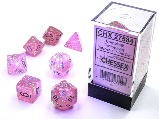 Borealis: Polyhedral Pink/silver Luminary 7-Die Set from Chessex image 2