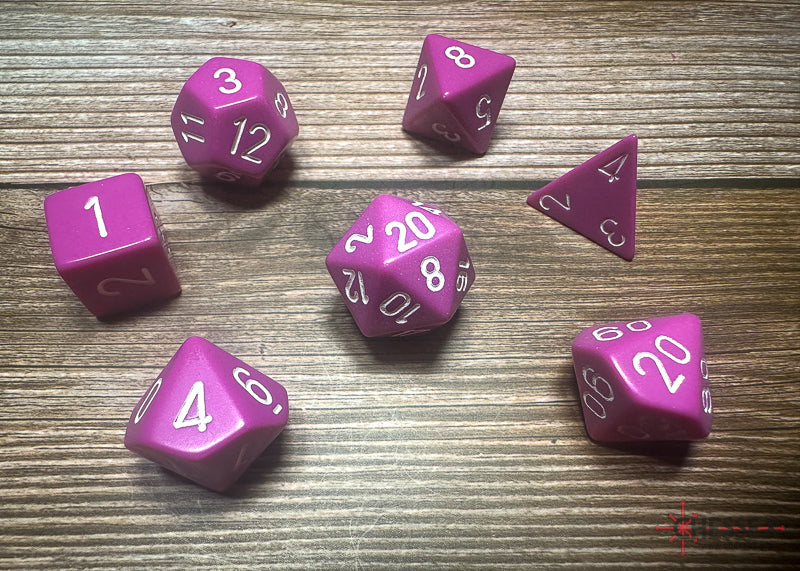 Opaque: Poly Set Light Purple/White (7) from Chessex image 1