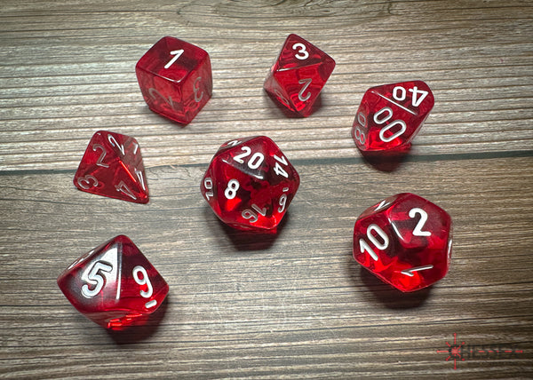 Translucent: Poly Red/White (7) Revised from Chessex image 1