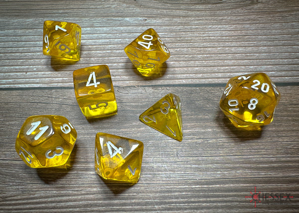 Translucent: Poly Yellow/White (7) Revised from Chessex image 1