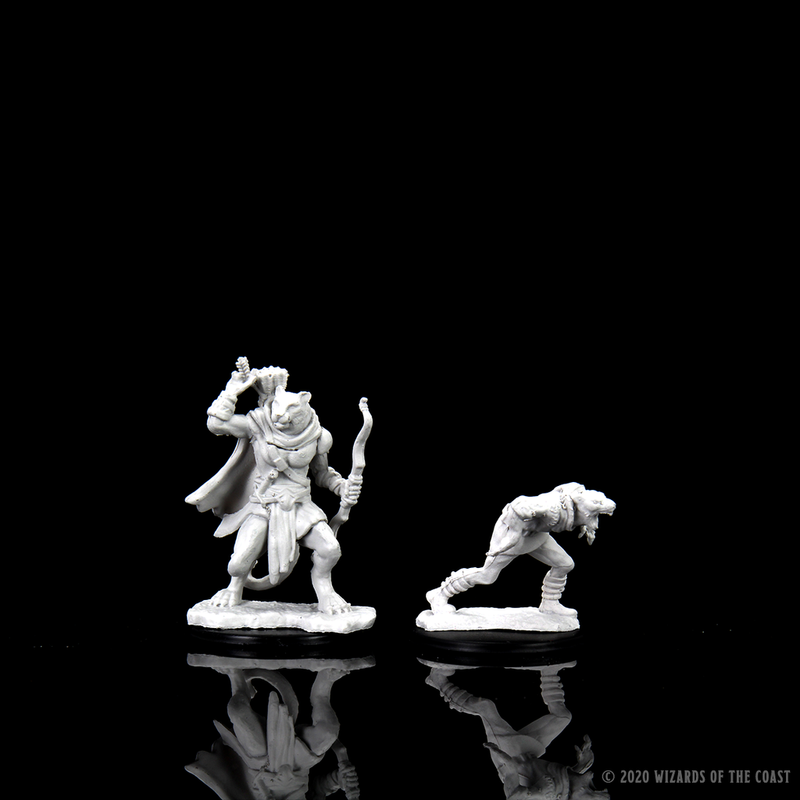 Dungeons & Dragons Nolzur's Marvelous Unpainted Miniatures: W11 Wererat & Weretiger from WizKids image 11